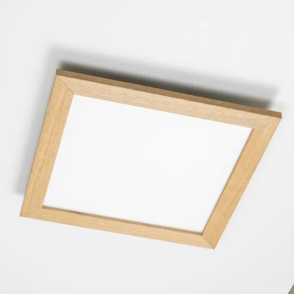 Brilagi - LED Dimmelhető lámpa SLIMFRAME WOOD LED/36W/230V 49,5x49,5 cm + távirányító