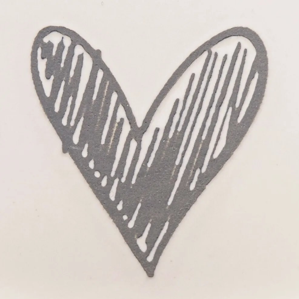 6 darabos kerámia bögrés szett Srdíčko II, 90 ml,szürke