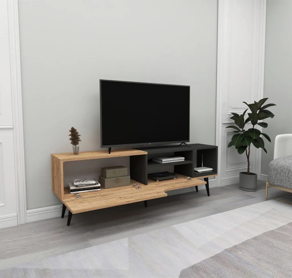 Alba TV-állvány, atlanti fenyő-antracit, 150 cm