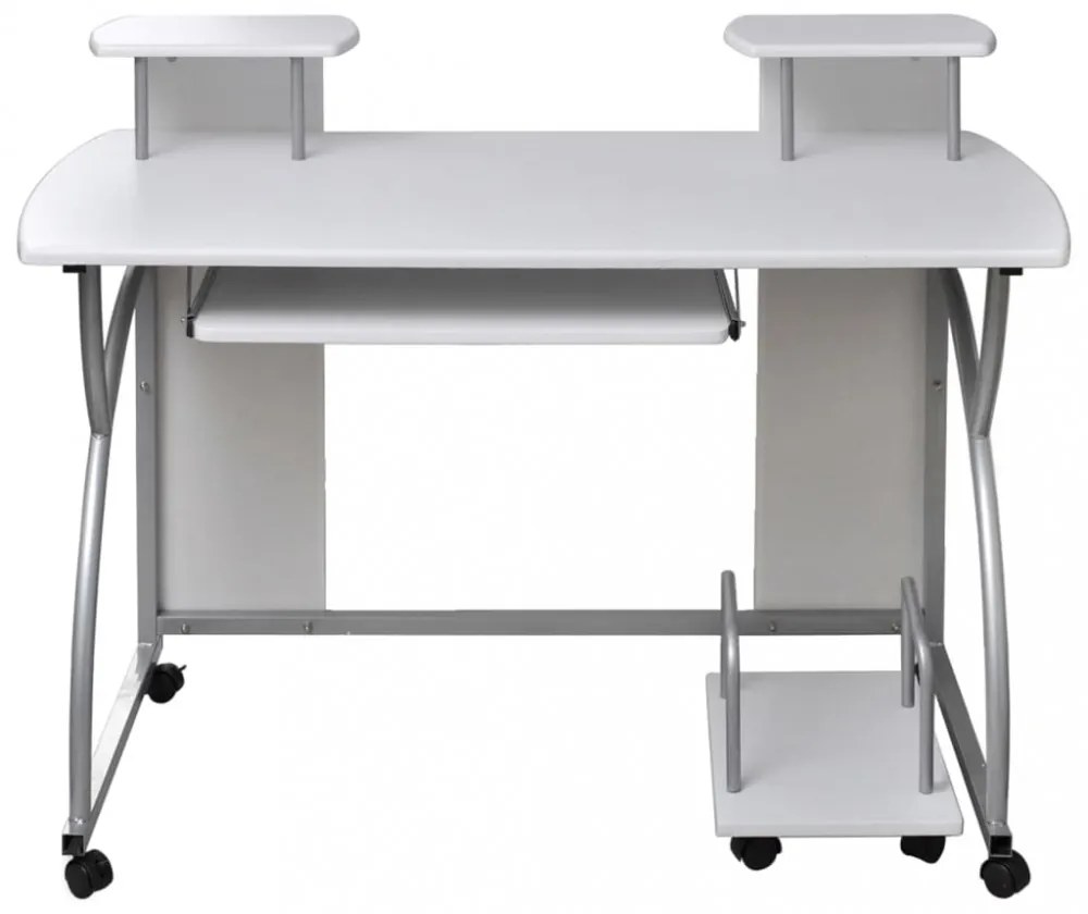 fehér szerelt fa számítógépasztal 110 x 52 x 88,5 cm