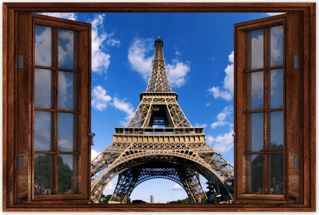 Poszterek 90x60 Eiffel-torony az égbolttal