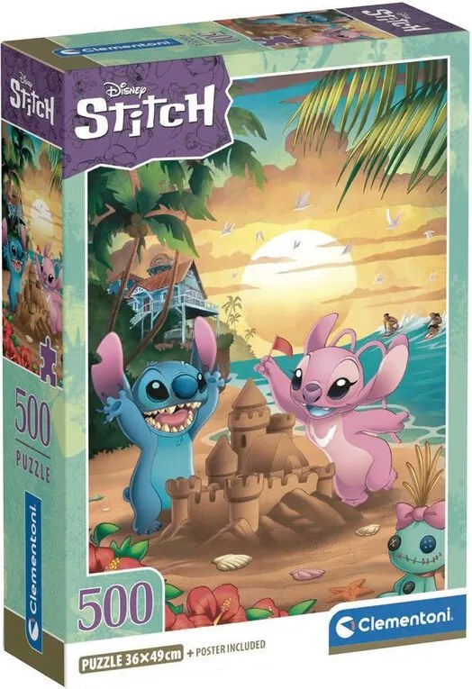 Disney Lilo és Stitch, A csillagkutya Beach 500 db-os puzzle Clementoni