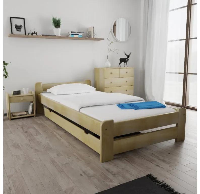 Emily ágy 90x200 cm, fenyőfa Ágyrács: Lamellás ágyrács, Matrac: Deluxe 10 cm matrac
