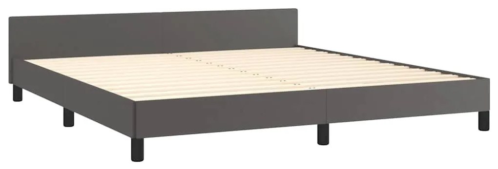 szürke ágykeret fejtámlával matrac nélkül 160x200 cm