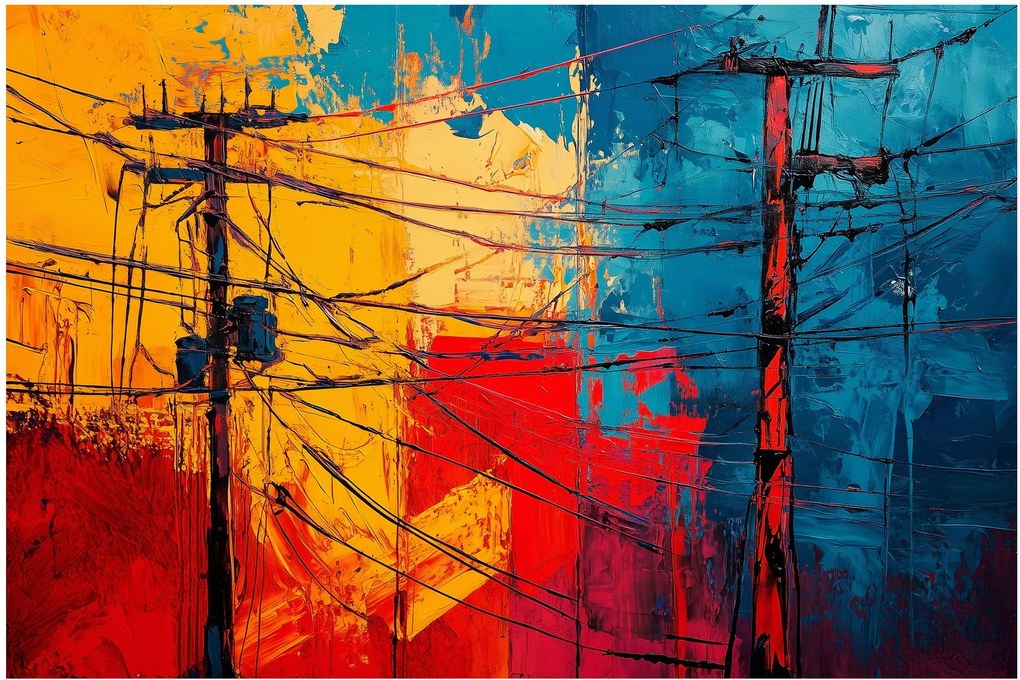 Kép - Absztrakt elektromos vezetékek (90x60 cm)