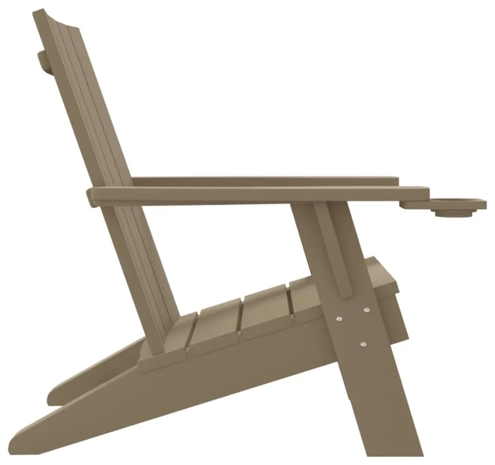 világosbarna polipropilén kerti adirondack szék 75x88,5x89,5 cm