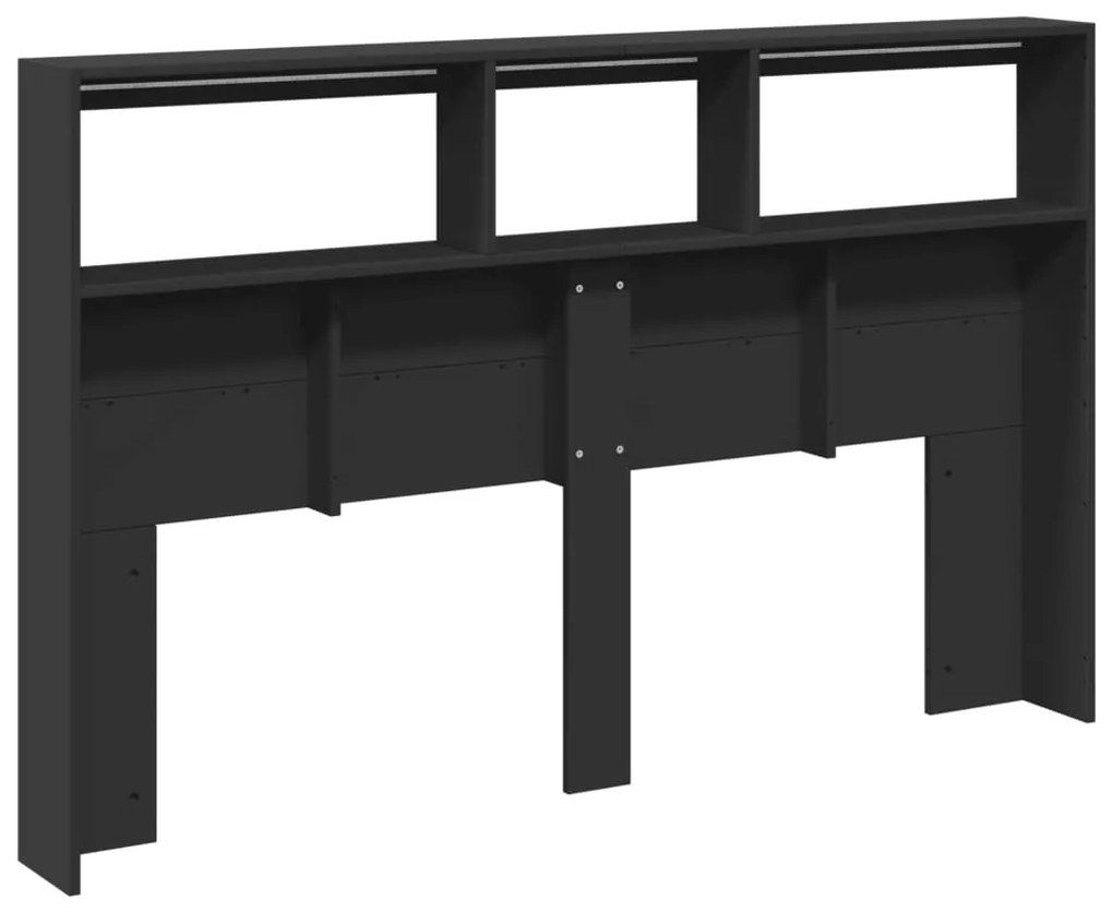 fekete áthidalószekrény LED-világítással 160 x 17 x 102 cm