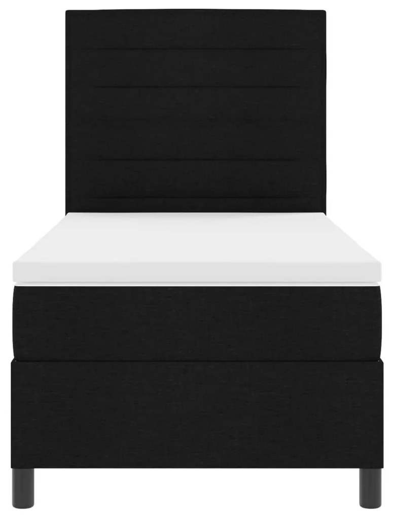 Box Spring Ágy Matrac Fekete 100x200 cm Szövet