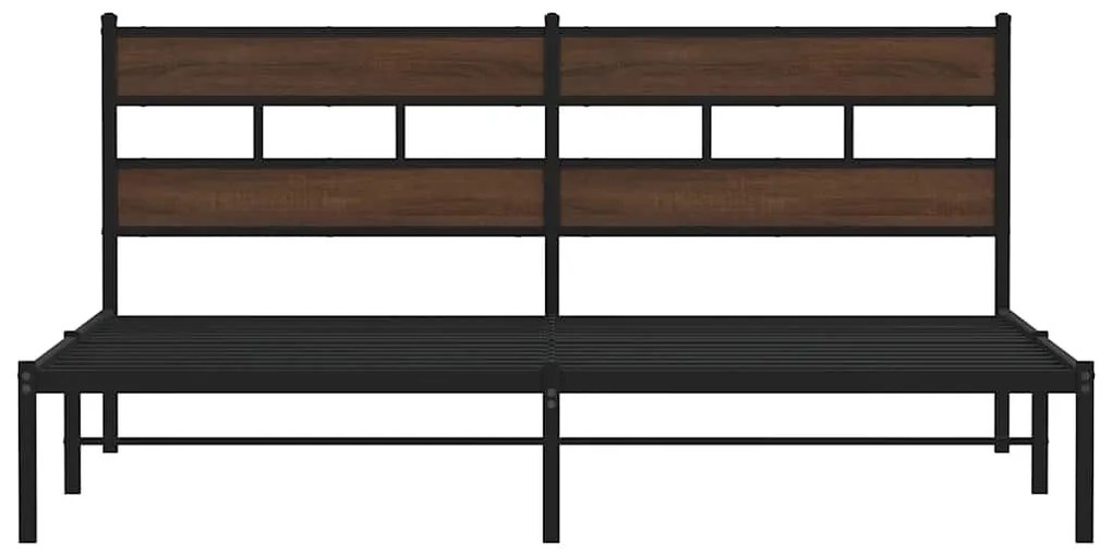 barna tölgy színű fejtámlás ágykeret matrac nélkül 180 x 200 cm