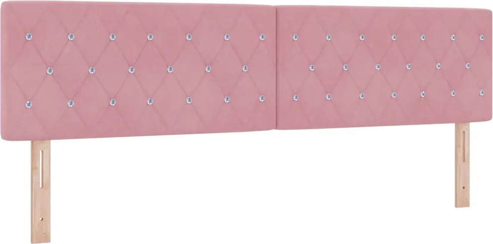 vidaXL LED ágytámla LED -es lámpákkal Rózsaszín 180 cm Poliészter