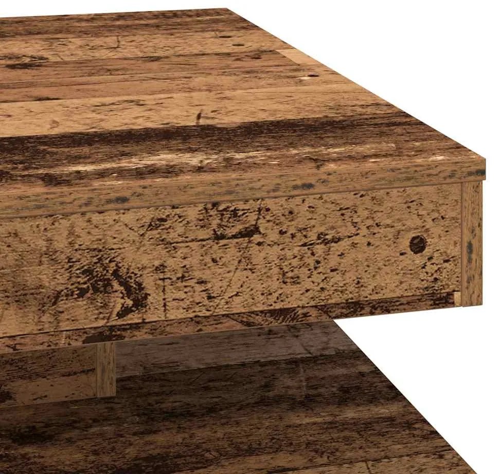 antik fa dohányzóasztal 360 fokban forgatható 70x70x34,5 cm