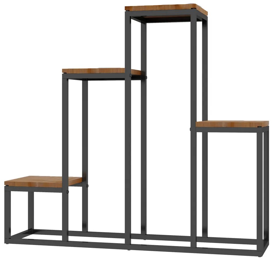 Növényállvány, 4 szintes virágos polc, világosbarna, 80 x 20 x 74 cm