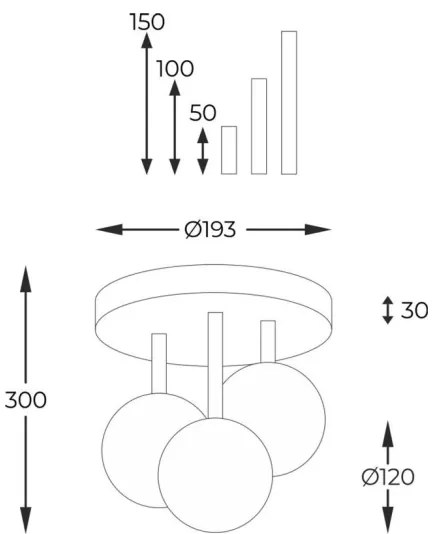 Zuma Line 5644 - Felületre szerelhető csillár ALI 3xG9/40W/230V