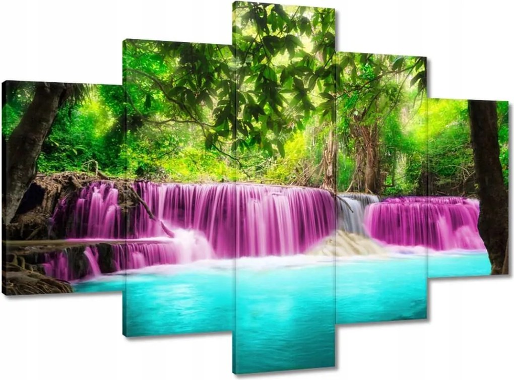 Festmények 150x105 Színes tájkép Vízesés