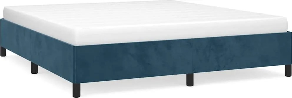 vidaXL sötétkék bársony ágykeret matrac nélkül 160x200 cm