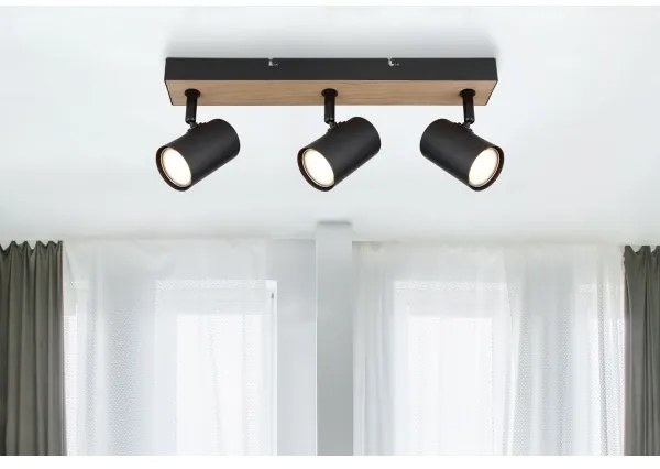 Globo 57911-3BW - Spotlámpa ROBBY 3xGU10/35W/230V fekete/barna