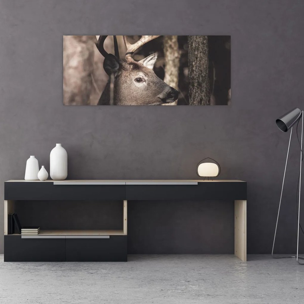 Kép - Szarvas az erdőben (120x50 cm)