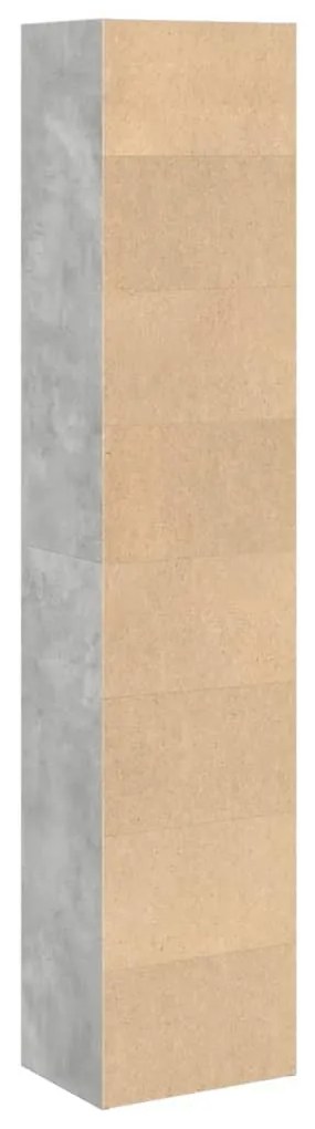 betonszürke szerelt fa könyvespolc 40 x 30 x 189 cm