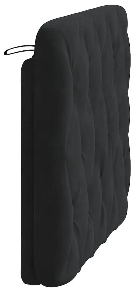 fekete bársony fejtámla párna 100 cm