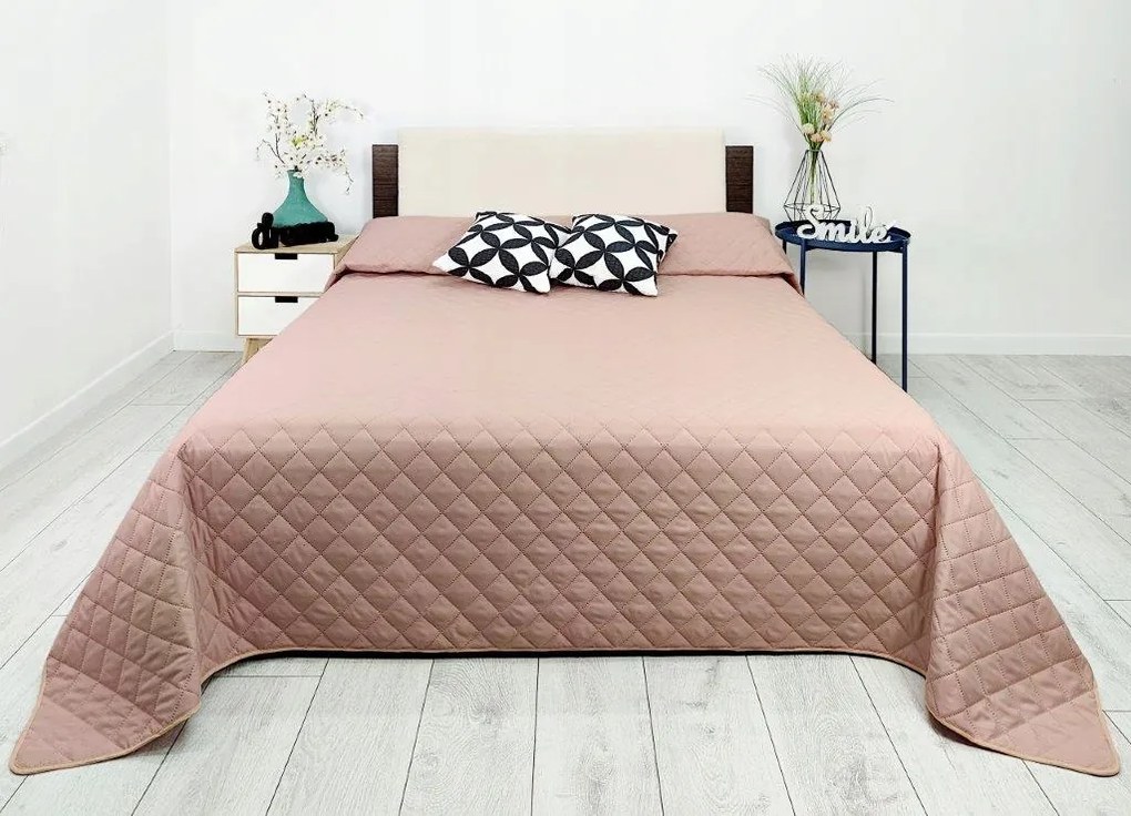 Ágytakaró Edina 220x240 lazac steppelt púderrózsaszín