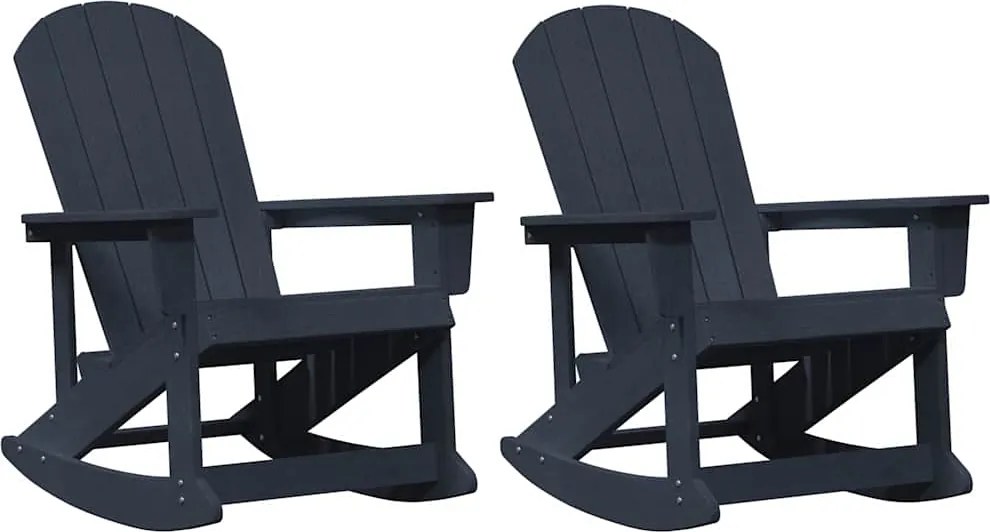 vidaXL Adirondack hintás székek 2 pcs Sötétkék HDPE