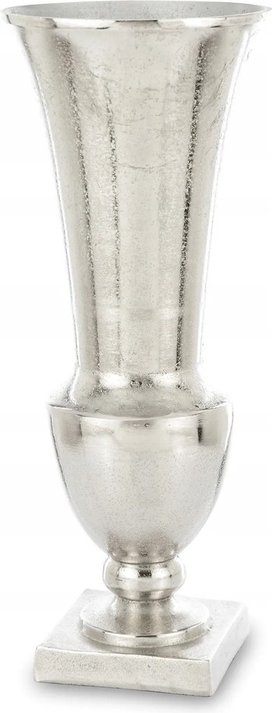 Ezüst dekoratív magas váza kehely a lábon