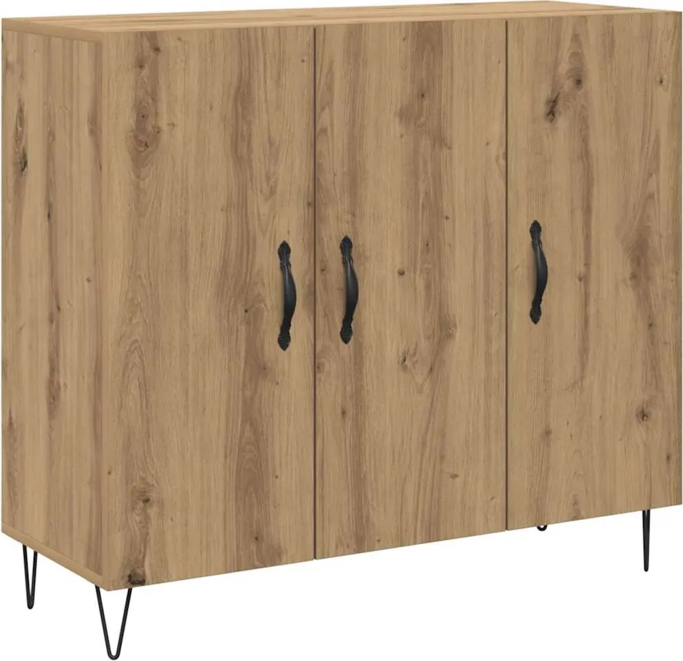 vidaXL Széf Artisan tölgy 90 x 32,5 x 80 cm Faanyag
