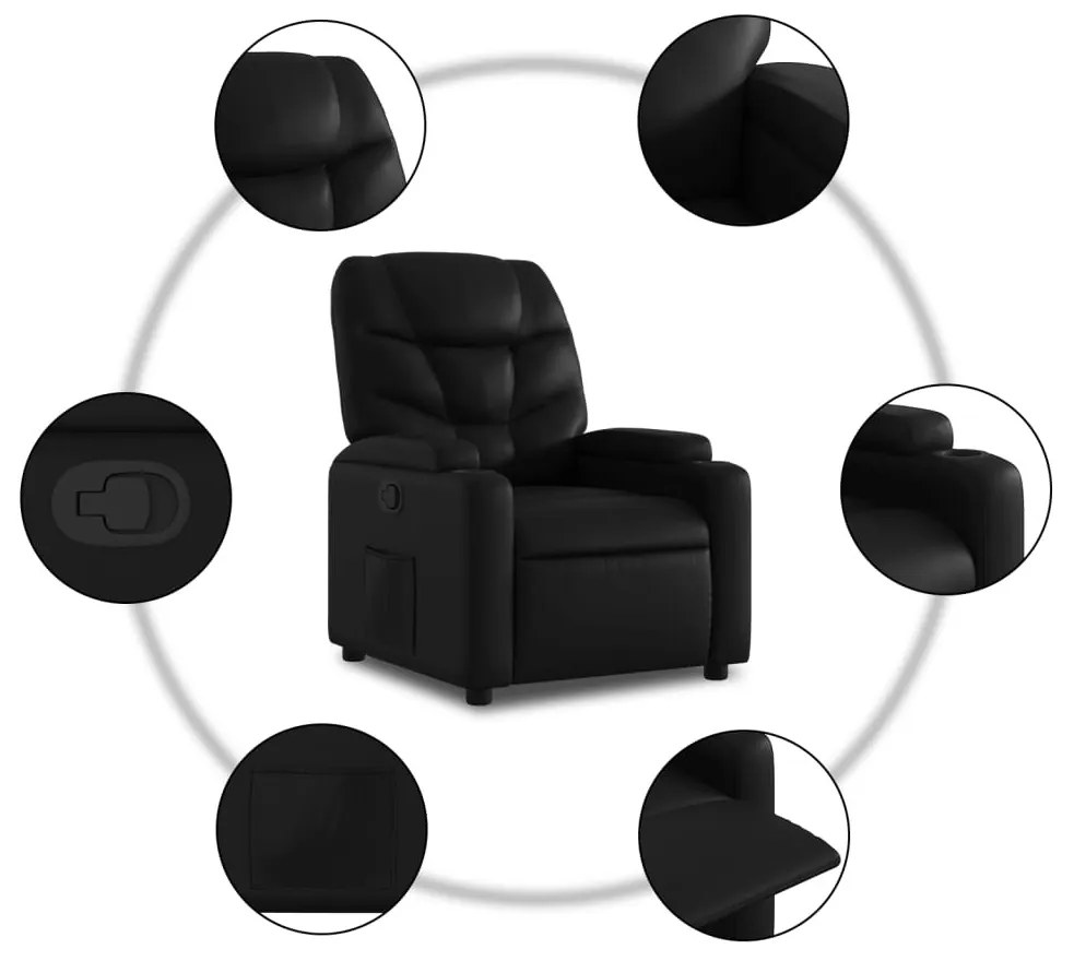 fekete műbőr relaxfotel