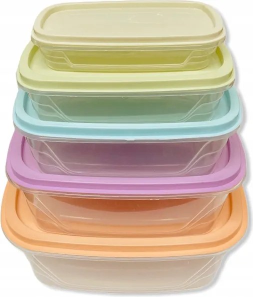 Élelmiszertároló dobozok 5 darabos szett 23 x 23 x 10 cm Food Storage edény háztartási gépekhez XXX