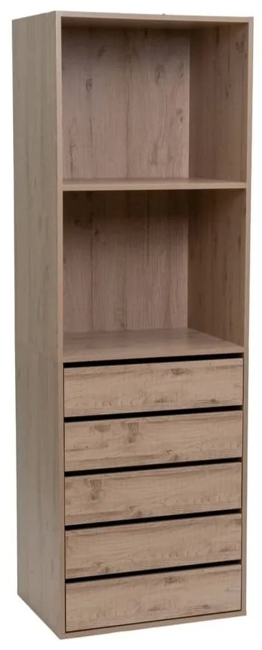 Natúr színű nyitott moduláris szekrény tölgyfa dekorral 60x180x45 cm Modular – Casa Selección