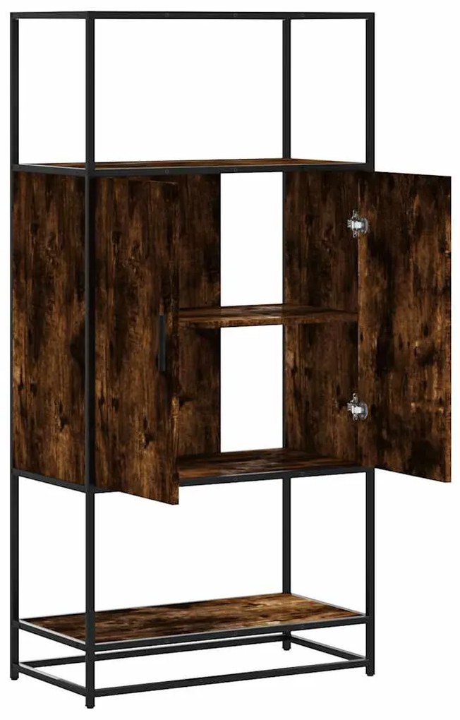 Highboard sonoma tölgy 68x35x139 cm gépelt fa és fém
