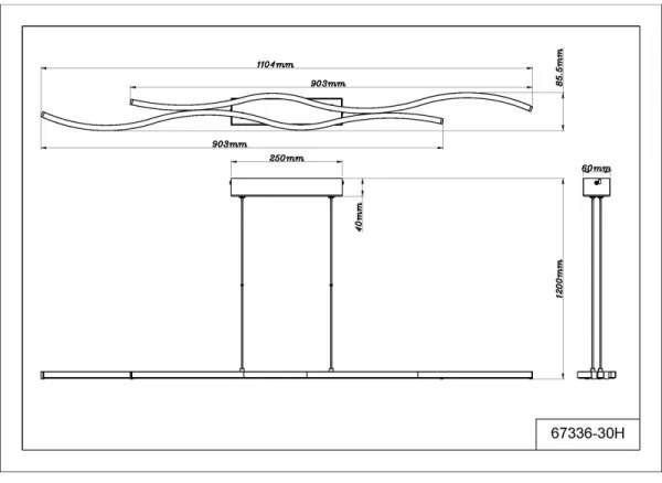 Globo 67336-30H - LED Csillár zsinóron BOYD LED/30W/230V 3000K