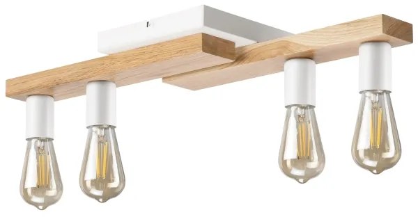 Felületre szerelhető csillár MATTE 4xE27/15W/230V fehér/tölgy