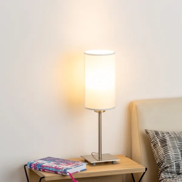 Eglo - LED asztali lámpa TUNJA 1xE27/60W/230V 26,5 cm matt króm/fehér