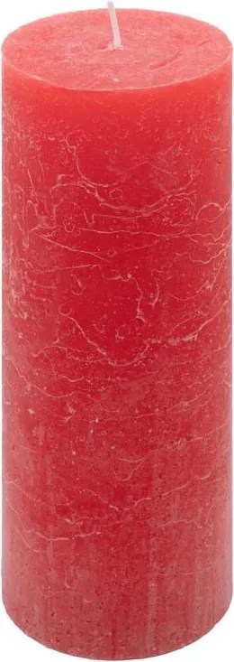 Rusztikus gyertya készlet 20 cm Ø 7,5 cm 4 db piros