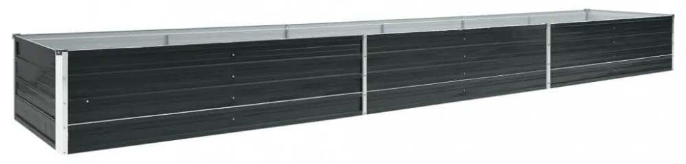 antracitszürke horganyzott acél kerti magaságyás 480x80x45 cm