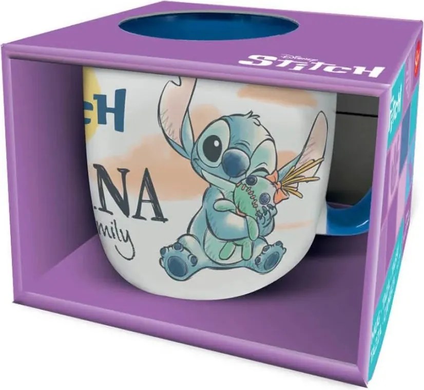 Disney Lilo és Stitch, A csillagkutya Ohana Elite porcelán bögre 380 ml (13 oz) Díszdobozban