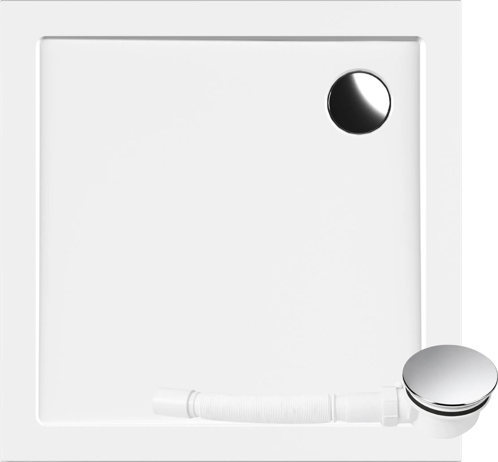 Aquauno Smc Szögletes Zuhanytálca 90 x 90 cm Fehér Sima Szifon