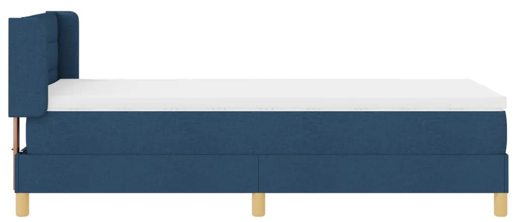 Boxspring Ágy Matracokkal - Kék, 80 x 200 cm, Szövet
