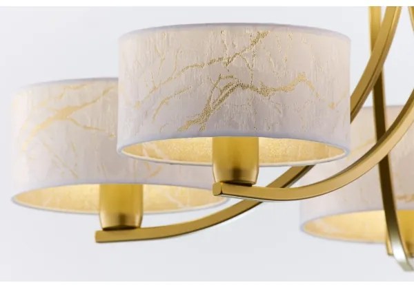 Jupiter 2097 - Láncos csillár ARTHUR 5xE27/15W/230V fehér/arany/márványminta