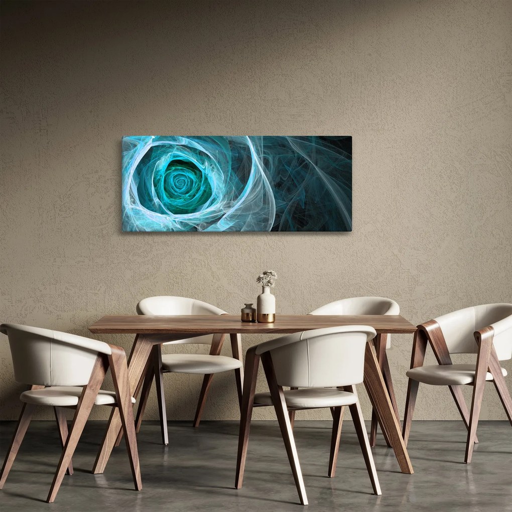 Kép - Absztrakt rózsaszín kék fekete háttérrel (120x50 cm)