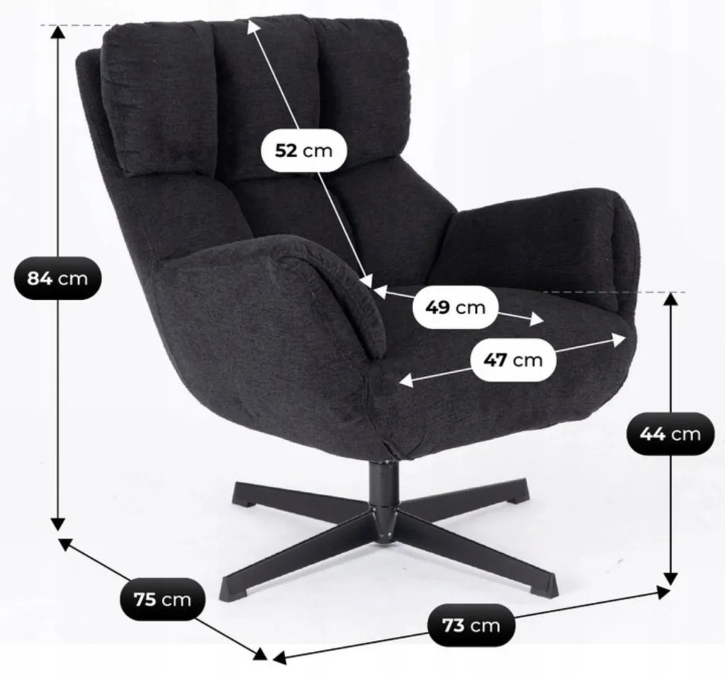 Forgó Relaxfotel Fekete Színben. REAL