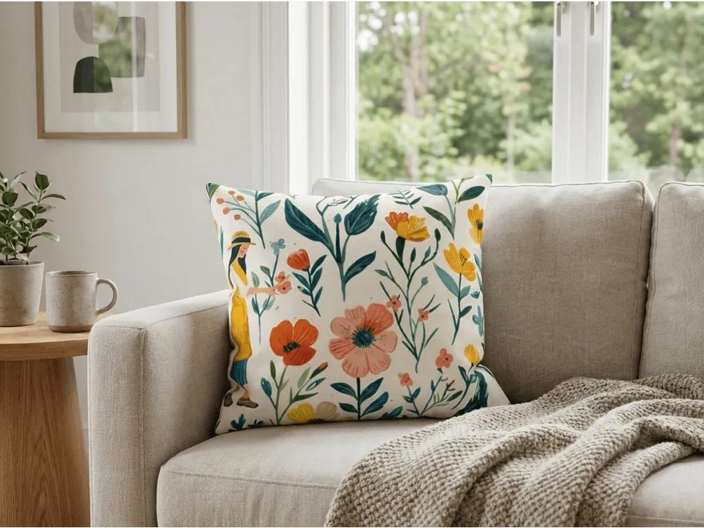 Pamut párnahuzat FLOVINA POLY 45x45 cm, színes