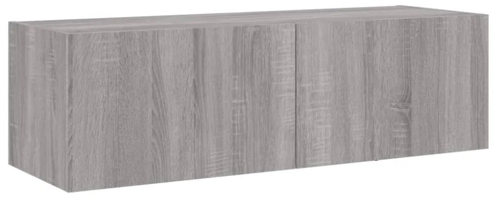 szürke sonoma színű fali TV-szekrény LED-ekkel 100 x 35 x 31 cm