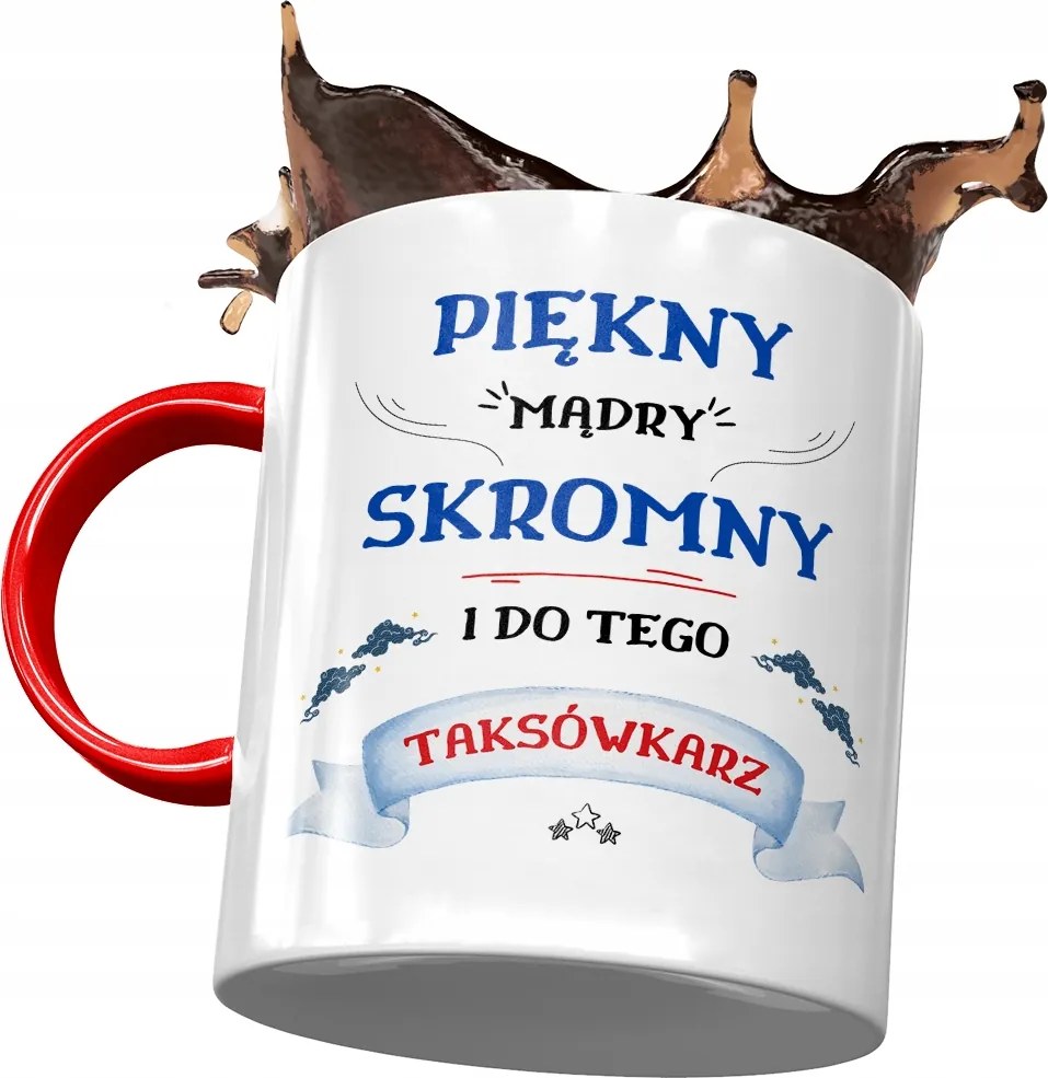 Piros Bögre A Taxisofőrnek Gyönyörű Okos Bögre Nyomtatott Fotóval