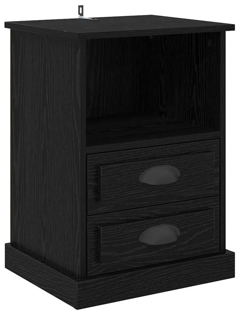 Éjjeliszekrény 2 pcs Musta tammi 43 x 36 x 60 cm Faanyag