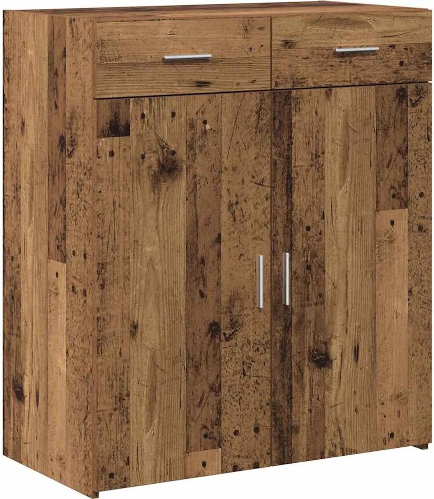 vidaXL Tárolószekrény fiókkal Régi fa 80 x 42.5 x 93.5 cm Faanyag