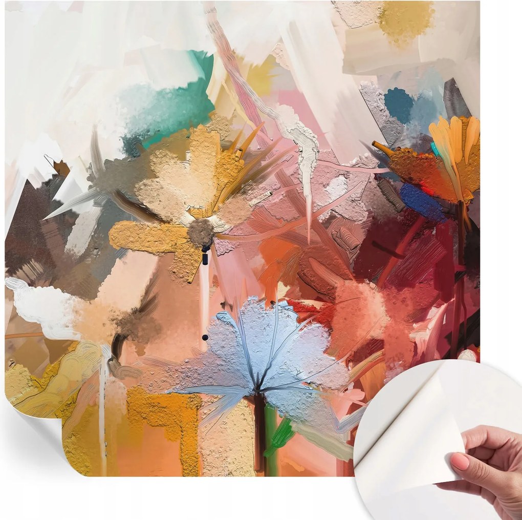 Dekoratív öntapadós fotótapéta Hálószobába Virágos absztrakt 250x250