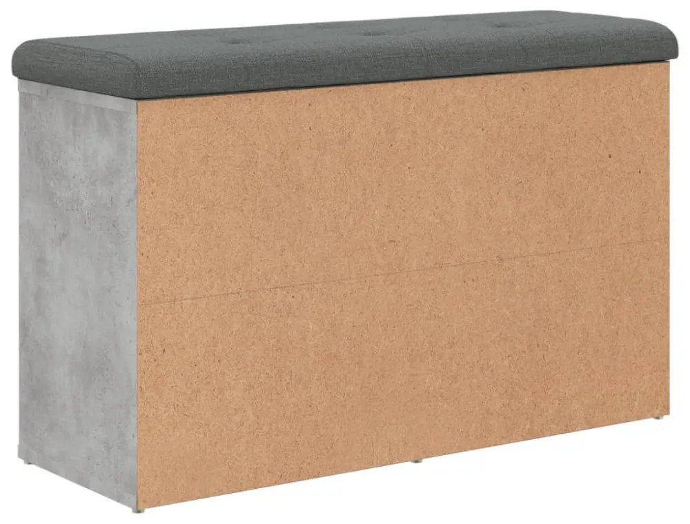 betonszürke szerelt fa cipőtároló pad 82 x 32 x 50 cm