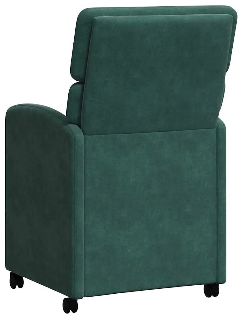 Kerekes Étkező Székek 2 pcs Sötétzöld 58 x 65 x 98 cm Bársony